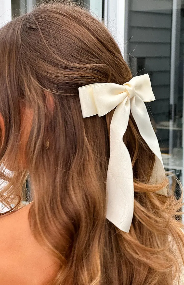 Whimsy Willow Cream Bow Hair Clip sold by Beginning Boutique product image thumbnail 4