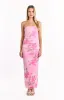Imogen Pink and Green Floral Print Maxi Dress sold by Beginning Boutique