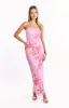 Imogen Pink and Green Floral Print Maxi Dress sold by Beginning Boutique