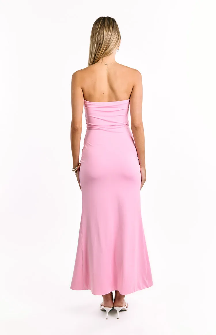 Danielle Pink Strapless Maxi Dress sold by Beginning Boutique product image thumbnail 4