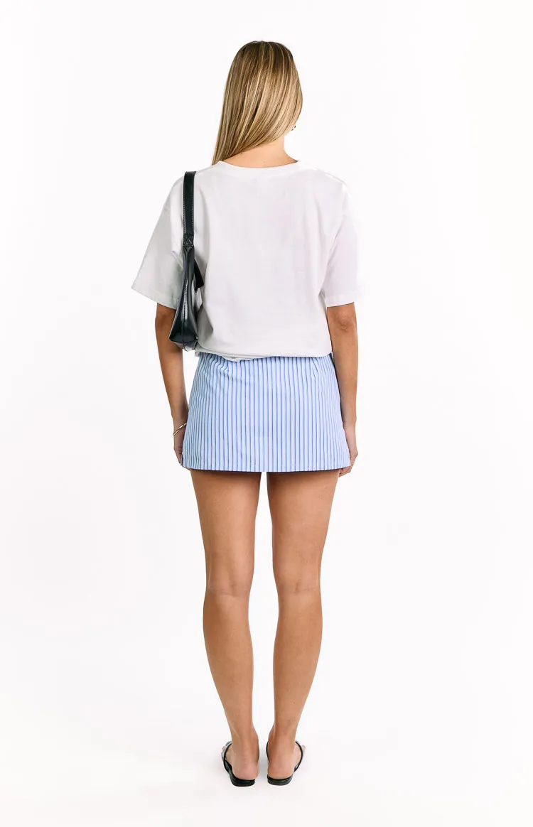 Adrianne Blue Striped Skort sold by Beginning Boutique product image thumbnail 4