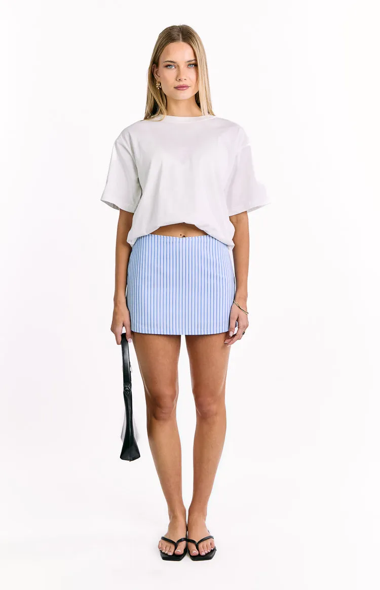 Adrianne Blue Striped Skort sold by Beginning Boutique product image thumbnail 5