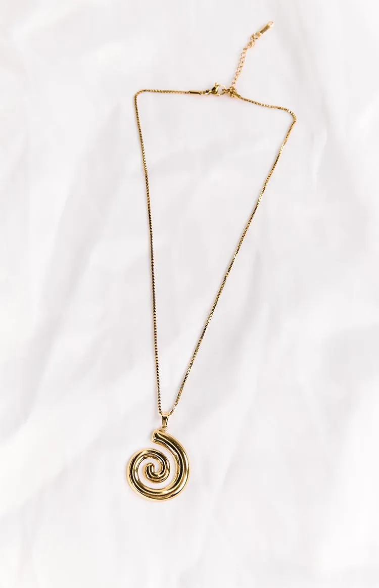 Caledonia Gold Swirl Necklace sold by Beginning Boutique