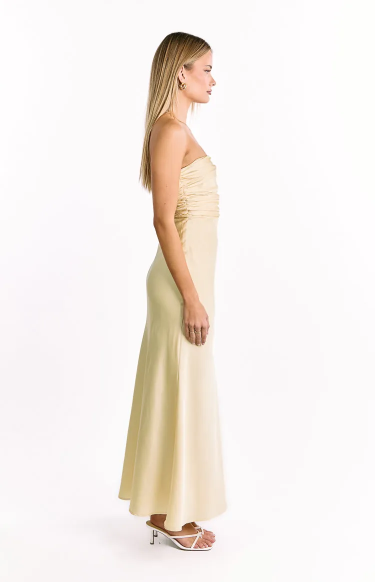Alexia Yellow Strapless Maxi Dress sold by Beginning Boutique product image thumbnail 4
