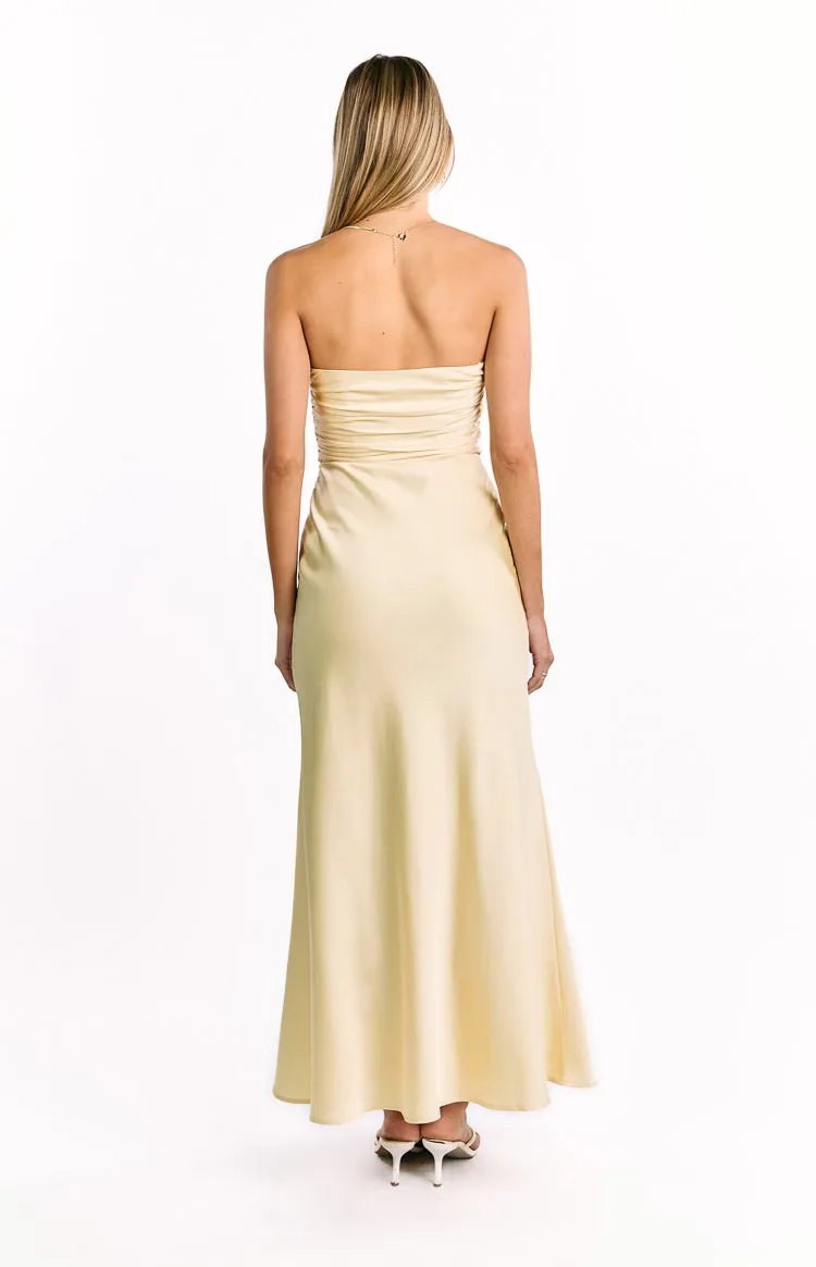 Alexia Yellow Strapless Maxi Dress sold by Beginning Boutique product image thumbnail 5