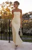 Alexia Yellow Strapless Maxi Dress sold by Beginning Boutique