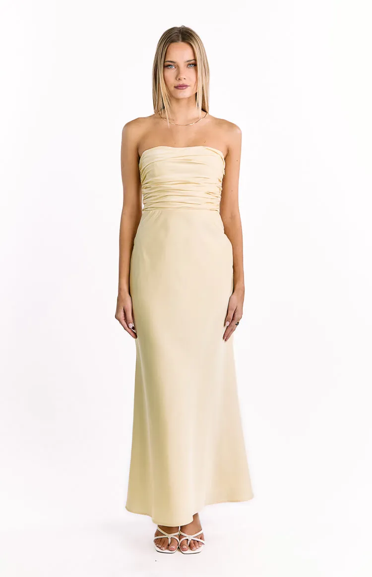 Alexia Yellow Strapless Maxi Dress sold by Beginning Boutique product image thumbnail 2