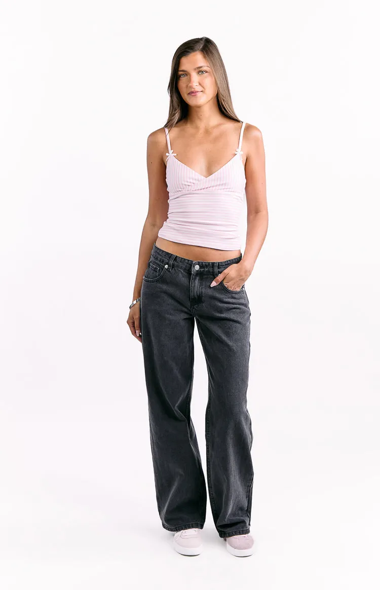Charli Black Low Waist Baggy Leg Jeans sold by Beginning Boutique product image thumbnail 3