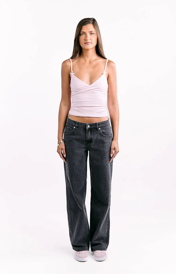 Charli Black Low Waist Baggy Leg Jeans sold by Beginning Boutique product image thumbnail 2