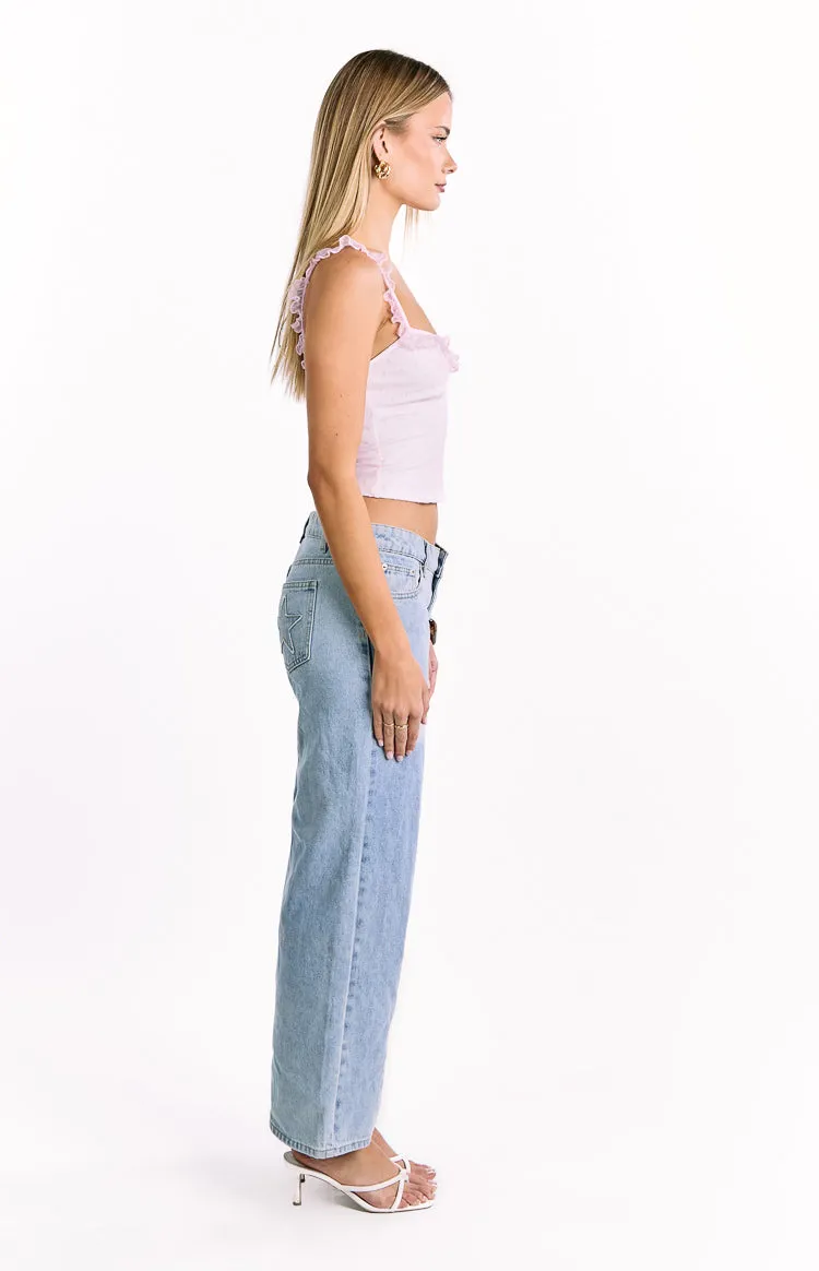 Bambi Pink and White Polka Dot Frill Top sold by Beginning Boutique product image thumbnail 4