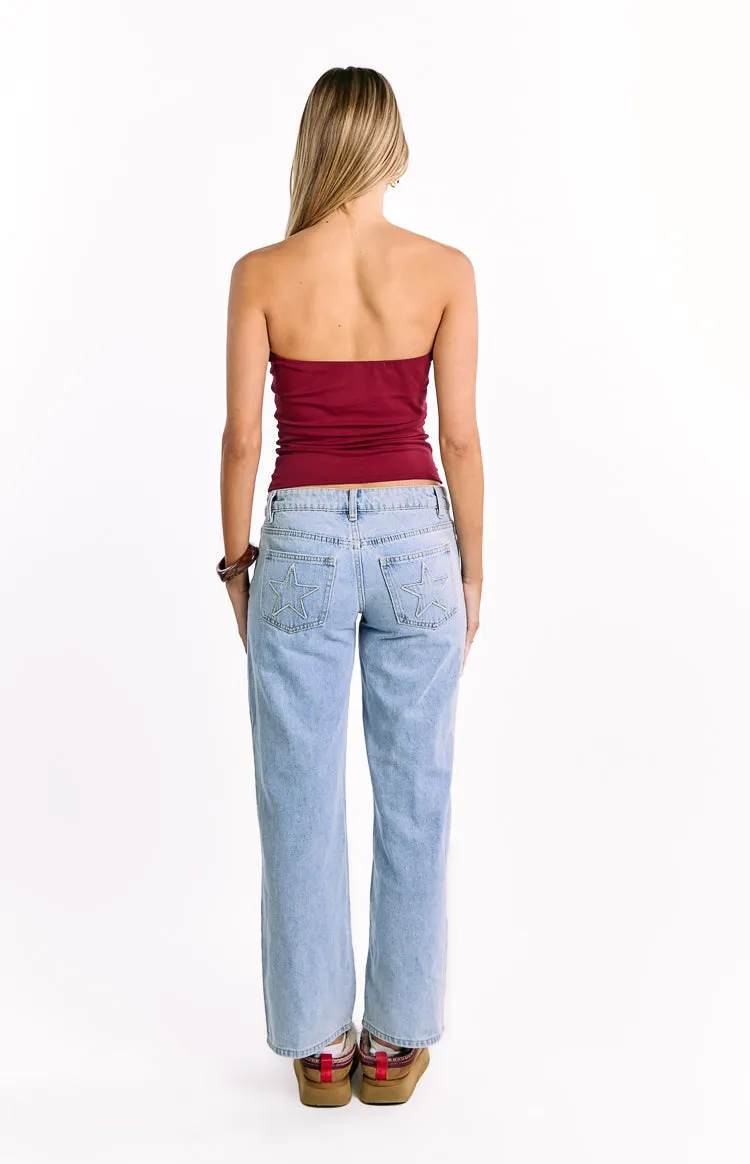 Daisy Burgundy Strapless Top sold by Beginning Boutique product image thumbnail 5