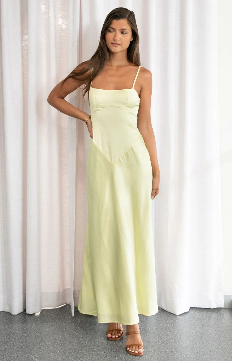 Joey Yellow Maxi Dress sold by Beginning Boutique