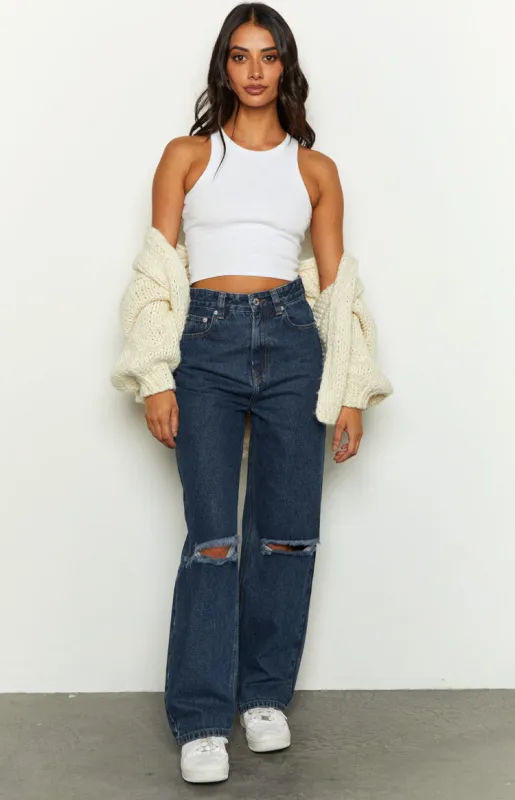 Robin Dark Blue Denim Jeans made by Beginning Boutique