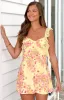 Joyce Yellow Bloom Chiffon Mini Dress sold by Beginning Boutique