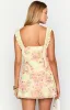 Joyce Yellow Bloom Chiffon Mini Dress sold by Beginning Boutique