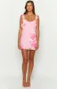 Joyce Pink Floral Chiffon Mini Dress sold by Beginning Boutique