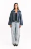River Steel Grey Suedette Bubble Hem Bomber Jacket sold by Beginning Boutique