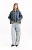River Steel Grey Suedette Bubble Hem Bomber Jacket sold by Beginning Boutique