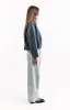 River Steel Grey Suedette Bubble Hem Bomber Jacket sold by Beginning Boutique