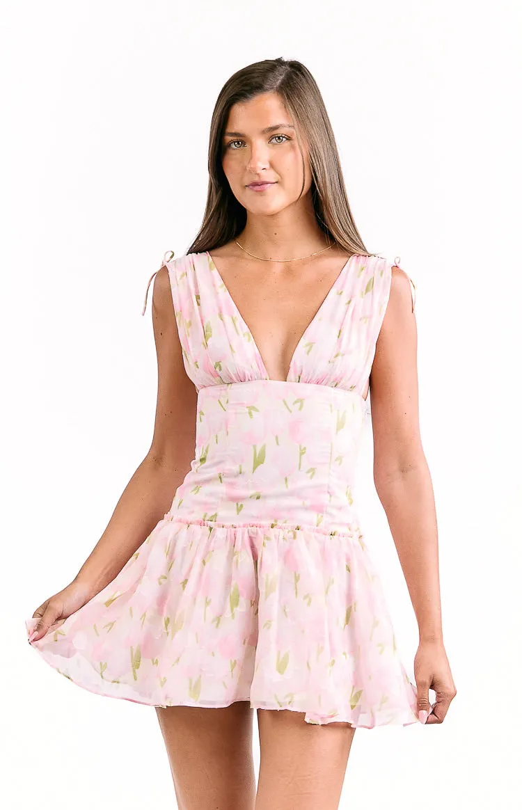 Effie Pink Floral Mini Dress sold by Beginning Boutique product image thumbnail 2