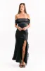Anica Black Off Shoulder Maxi Dress sold by Beginning Boutique