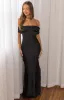 Anica Black Off Shoulder Maxi Dress sold by Beginning Boutique