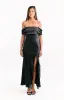 Anica Black Off Shoulder Maxi Dress sold by Beginning Boutique