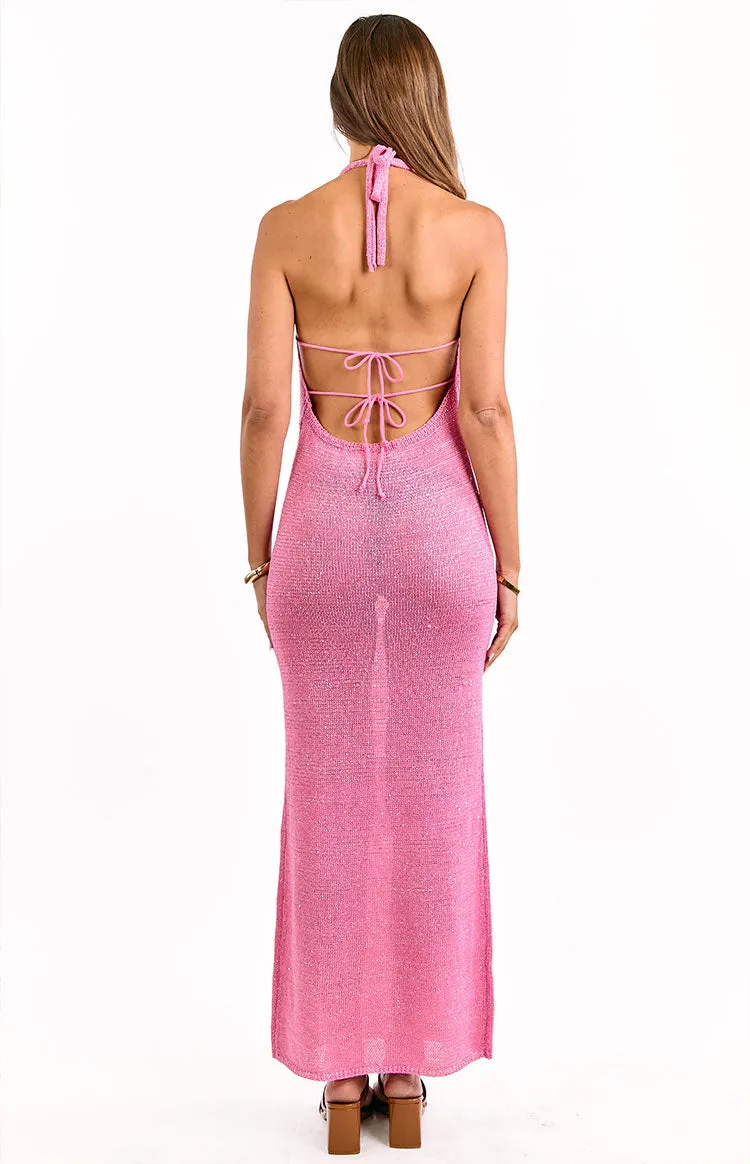 Charlette Pink Knit Maxi Dress sold by Beginning Boutique product image thumbnail 5