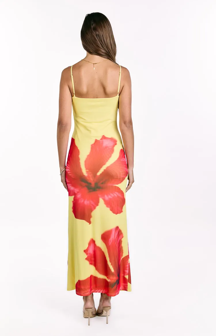 Rosalyn Yellow Hibiscus Print Maxi Dress sold by Beginning Boutique product image thumbnail 5