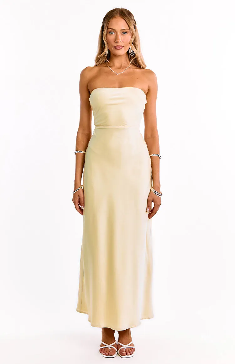 Maddix Yellow Strapless Formal Maxi Dress sold by Beginning Boutique product image thumbnail 2