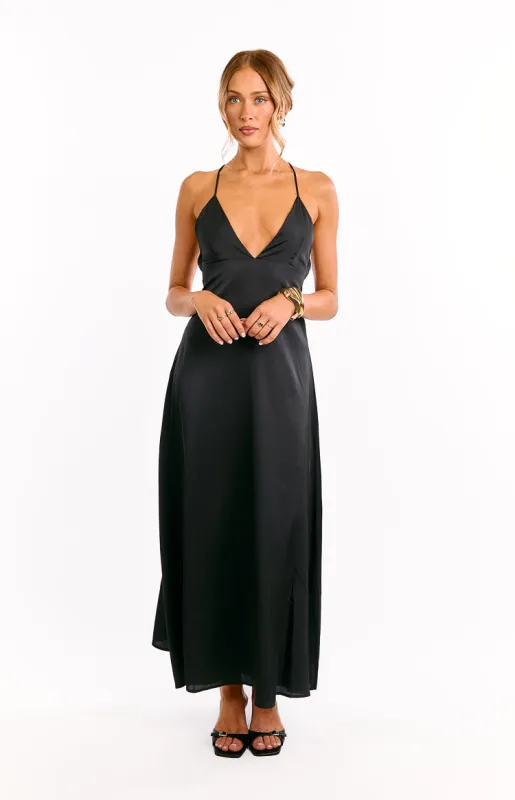 Nakita Black Maxi Dress sold by Beginning Boutique