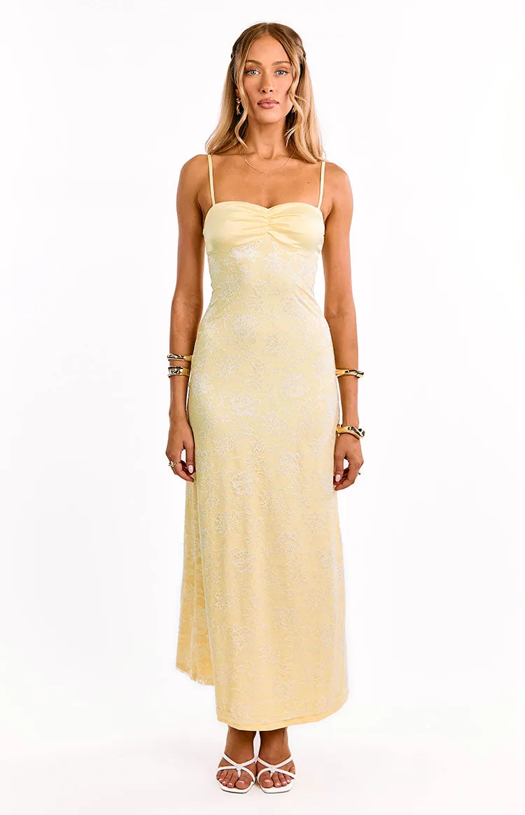 Ely Yellow Lace Maxi Formal Dress sold by Beginning Boutique product image thumbnail 2