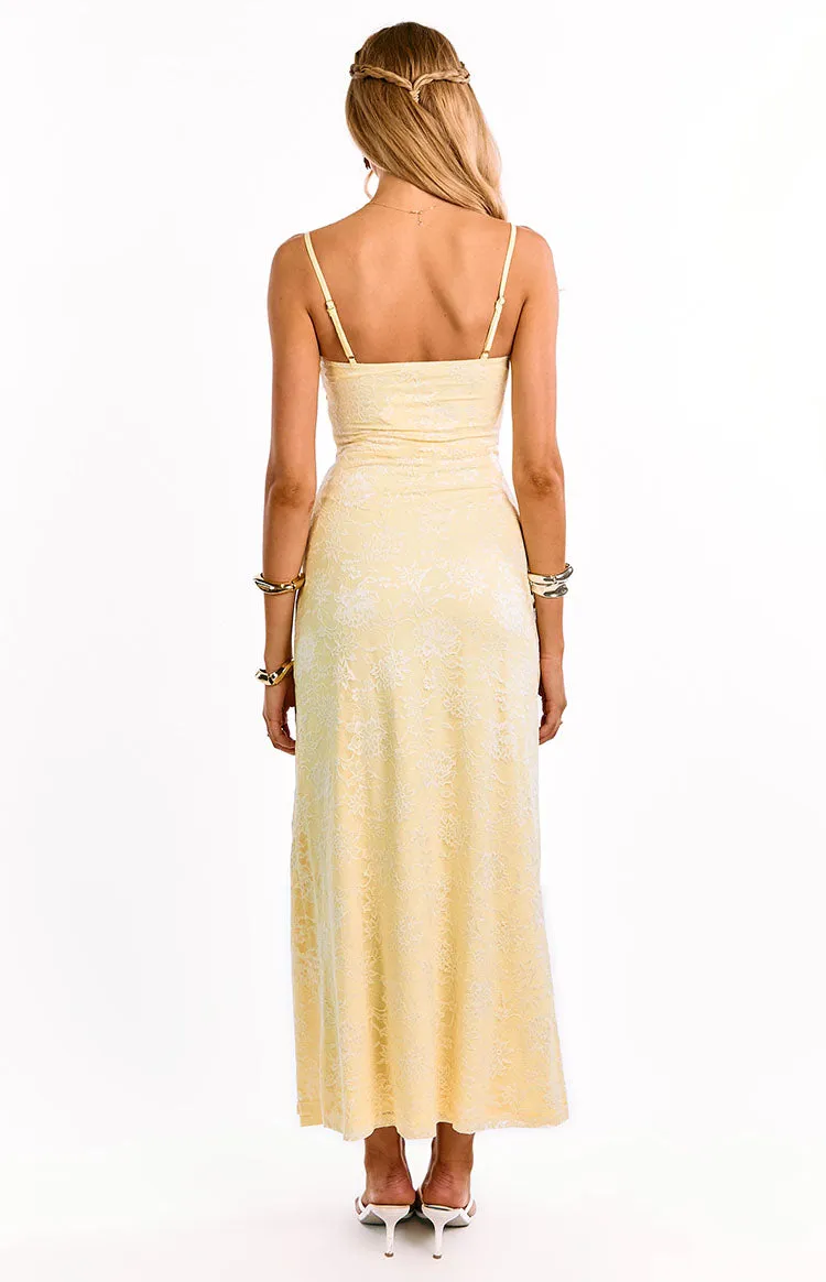 Ely Yellow Lace Maxi Formal Dress sold by Beginning Boutique product image thumbnail 4