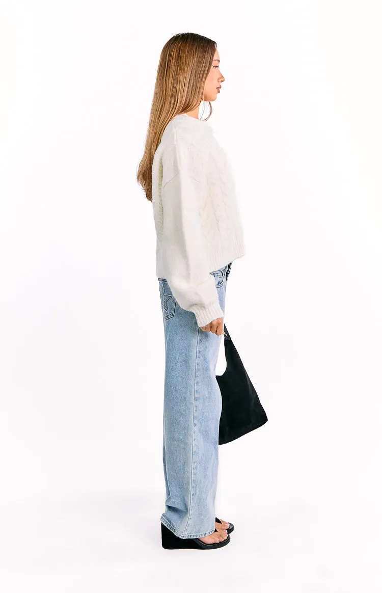 Percy Cream Cable Knit Cardigan sold by Beginning Boutique product image thumbnail 4