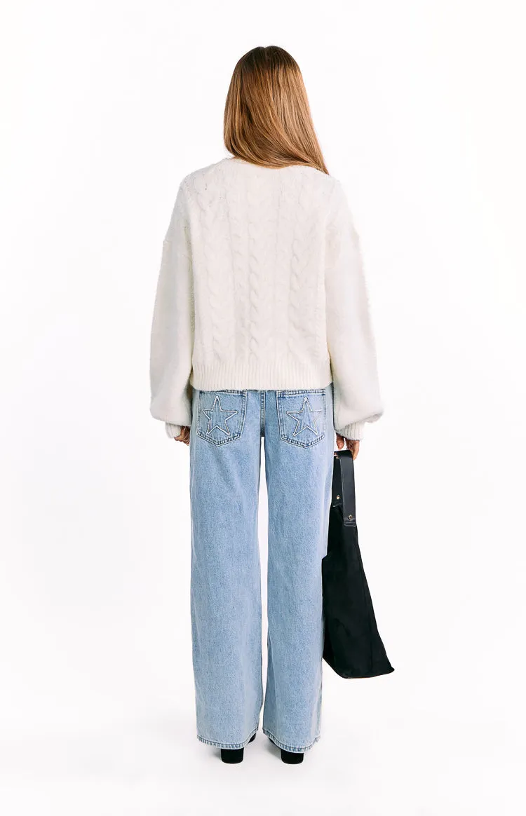 Percy Cream Cable Knit Cardigan sold by Beginning Boutique product image thumbnail 5