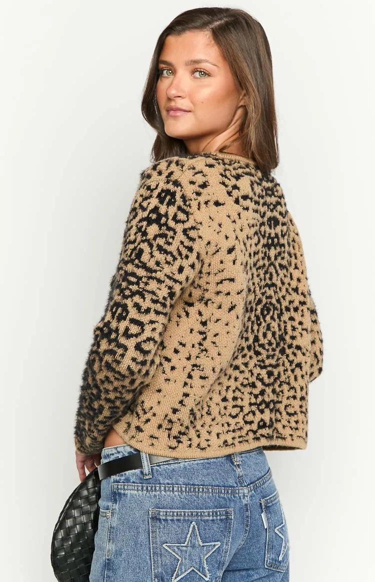 Kahli Leopard Print Cardigan sold by Beginning Boutique product image thumbnail 5