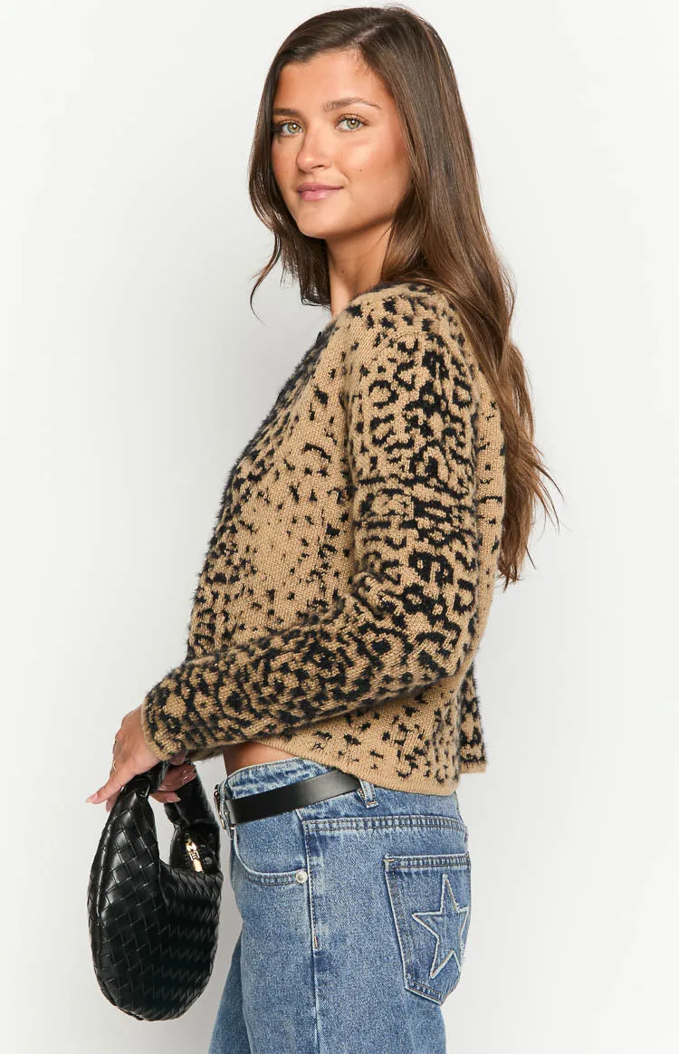 Kahli Leopard Print Cardigan sold by Beginning Boutique product image thumbnail 4