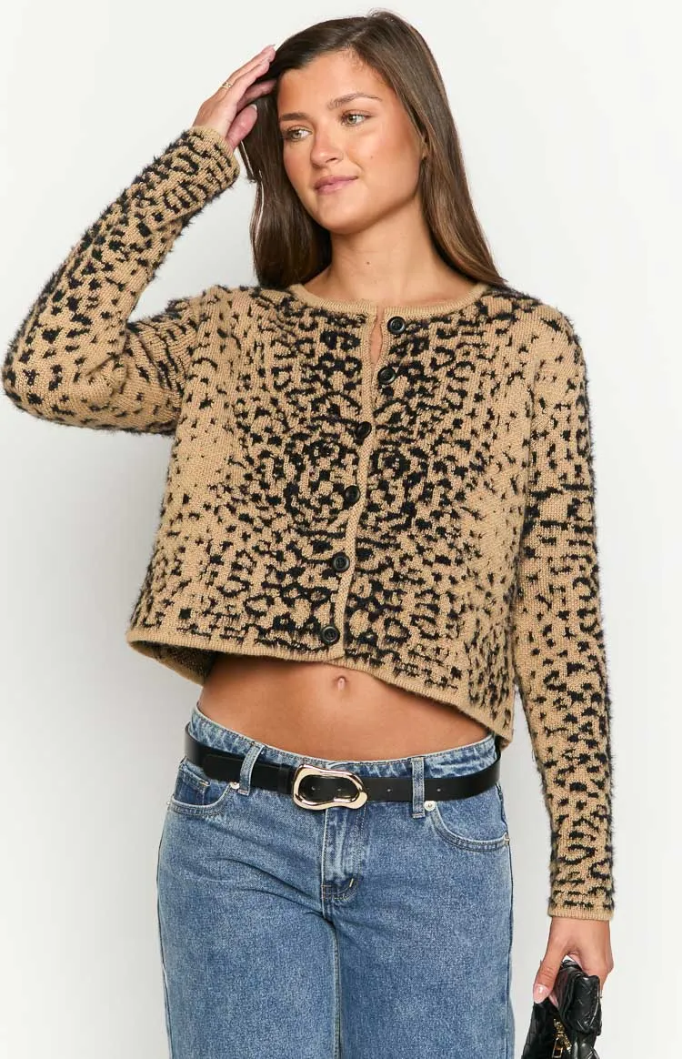 Kahli Leopard Print Cardigan sold by Beginning Boutique product image thumbnail 2
