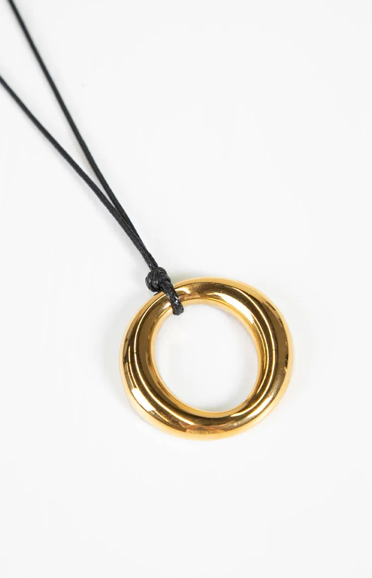 Brinley Gold and Black Pendant Necklace sold by Beginning Boutique product image thumbnail 3