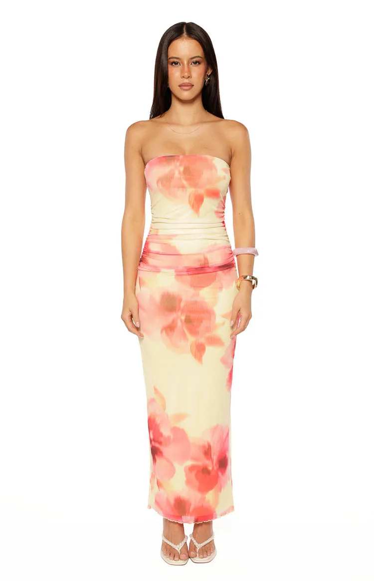 Imogen Yellow and Pink Floral Print Maxi Dress sold by Beginning Boutique product image thumbnail 2