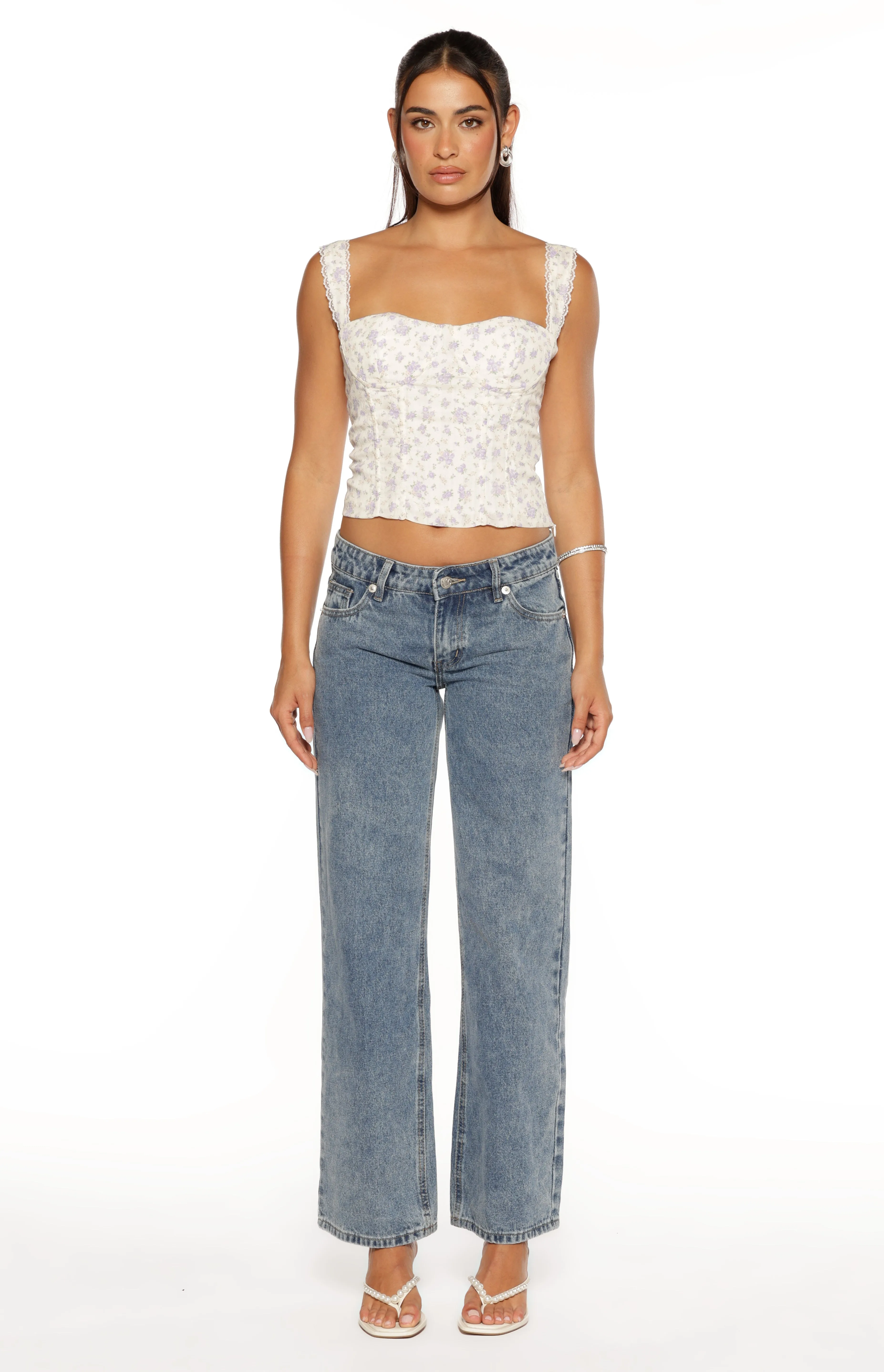 Louis Purple Floral Corset Top sold by Beginning Boutique product image thumbnail 5