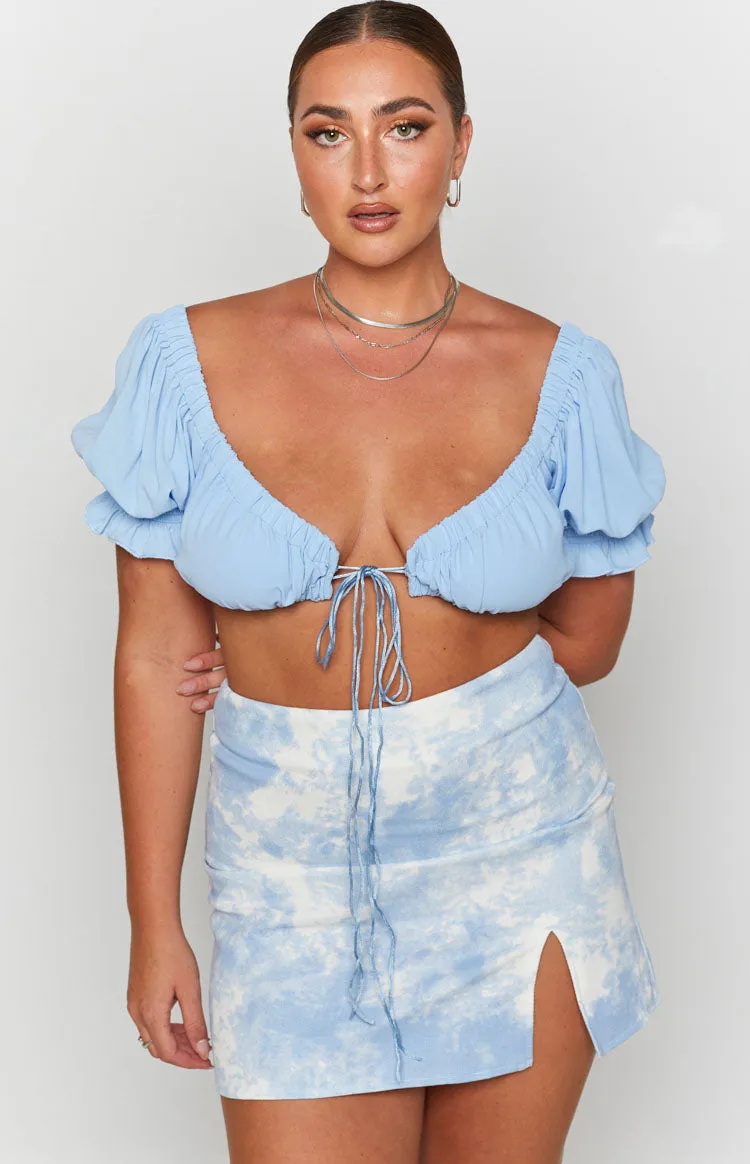 Alannah Crop Top Pastel Blue sold by Beginning Boutique