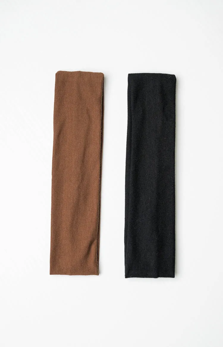 Serenity Black and Brown Headband 2 Pack sold by Beginning Boutique product image thumbnail 2