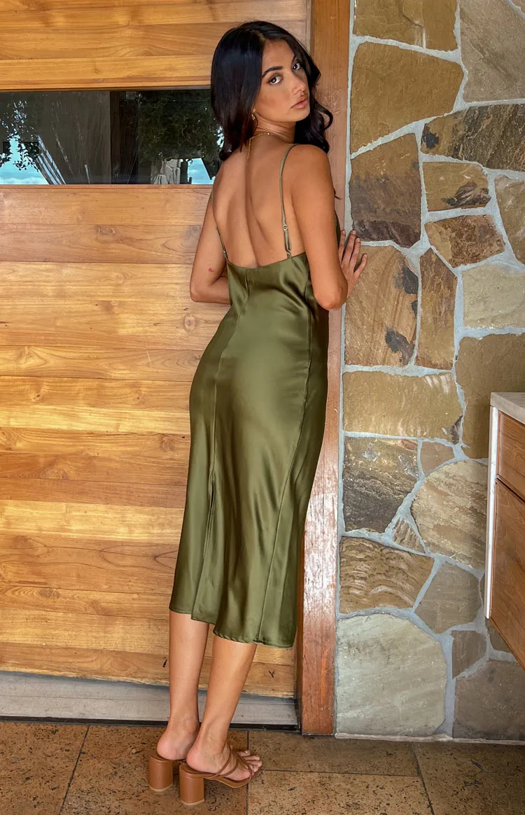 Schiffer Slip Midi Dress Khaki sold by Beginning Boutique product image thumbnail 5