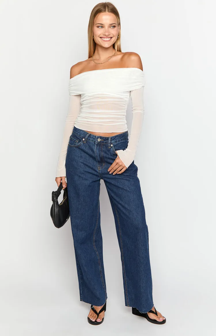 She's Yours Dark Wash Denim Wide Leg Boyfriend Jeans sold by Beginning Boutique product image thumbnail 3