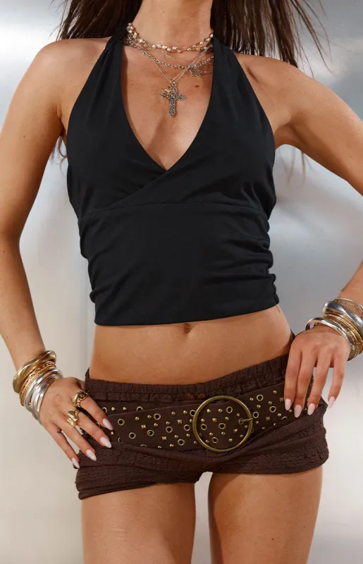 Fawn Brown Stud Circle Belt sold by Beginning Boutique