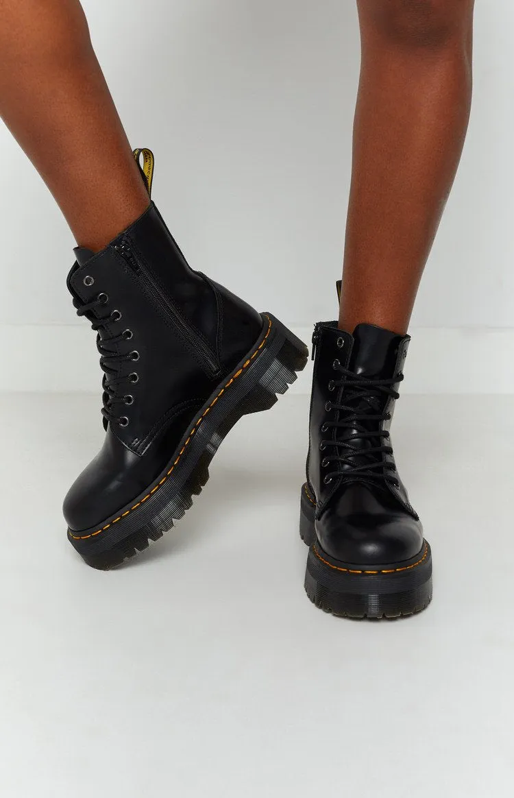 Dr. Martens Jadon 8 Eye Boot Black Polish Smooth sold by Beginning Boutique product image thumbnail 2