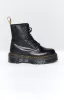 Dr. Martens Jadon 8 Eye Boot Black Polish Smooth sold by Beginning Boutique