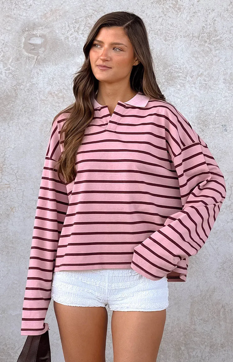 Lioness Rebels Jersey Burgundy Blush Stripe sold by Beginning Boutique product image thumbnail 5