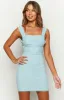 Sierra Blue Mesh Mini Dress sold by Beginning Boutique